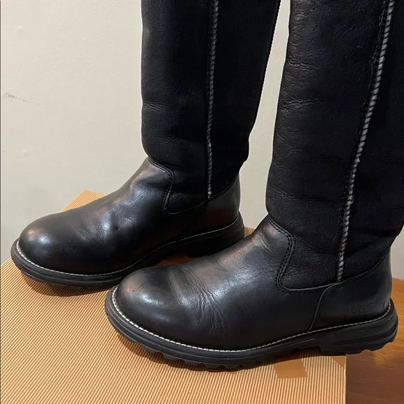UGG Black Brooks Tall Boots size 7 - Picture 5 of 10